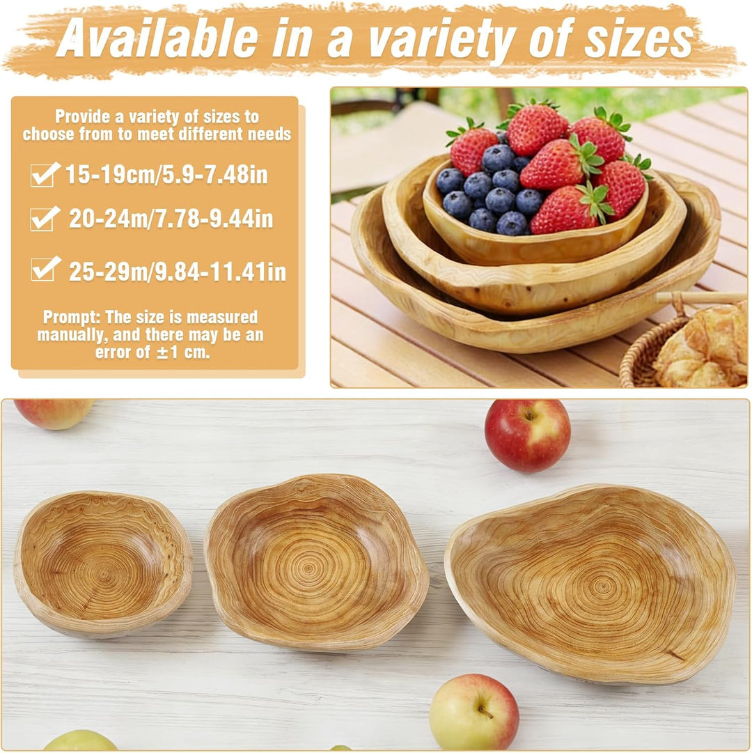 Obstschale aus Naturholz - Handgefertigte Servierschale mit Unregelmässiger Form - Kreative Holzscha