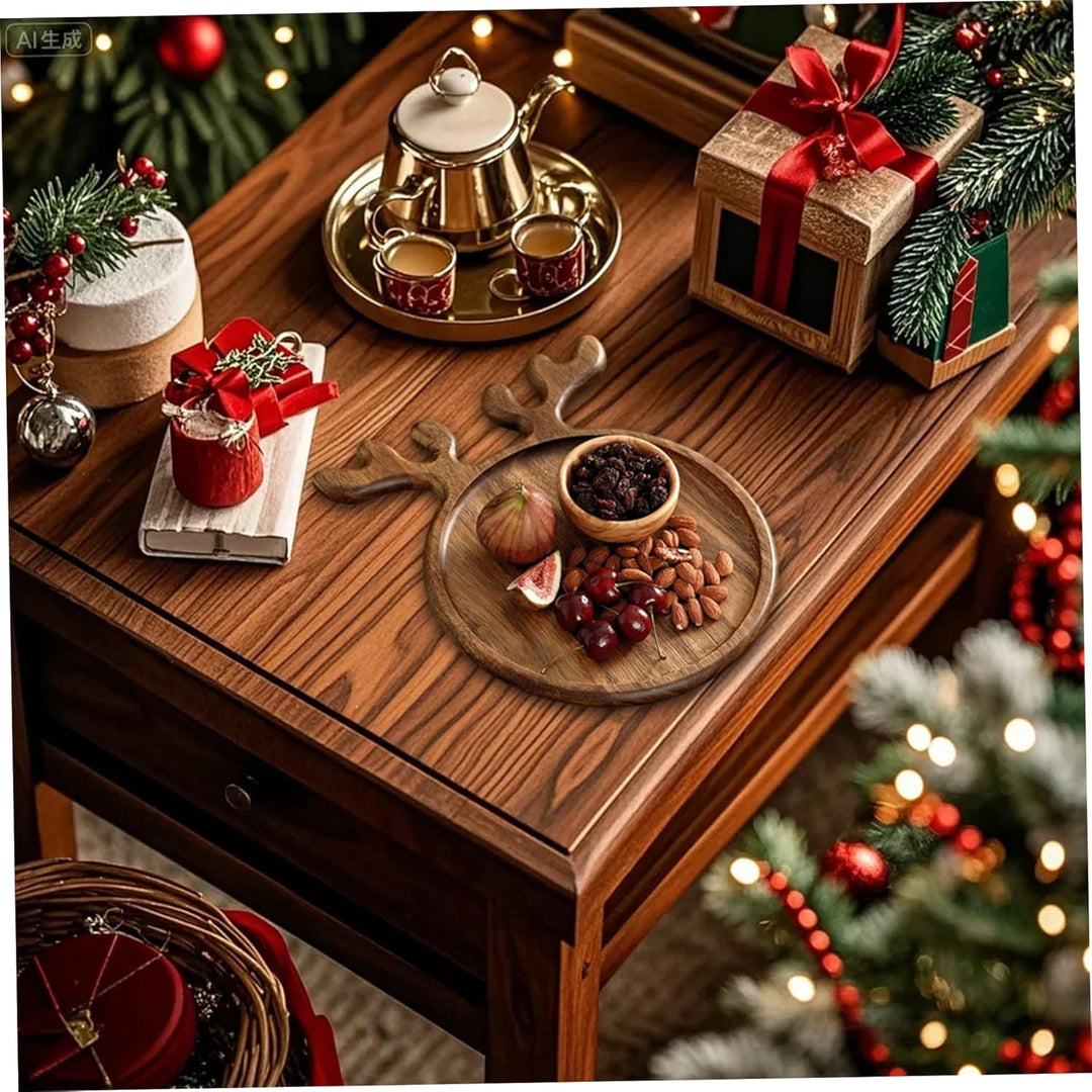 Weihnachts-Serviertablett, Elchholz, Weihnachts-Charcuterie-Brett, Servierplatten, Tischdekoration,