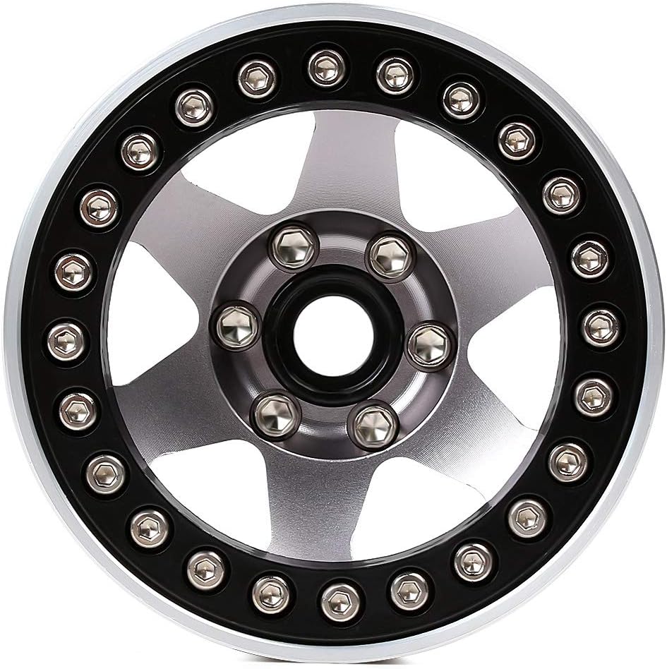 INJORA RC Felge 4pcs 1,9inch Beadlock Felgen Metall Räder Set für 1:10 RC Crawler Axial SCX10 90046