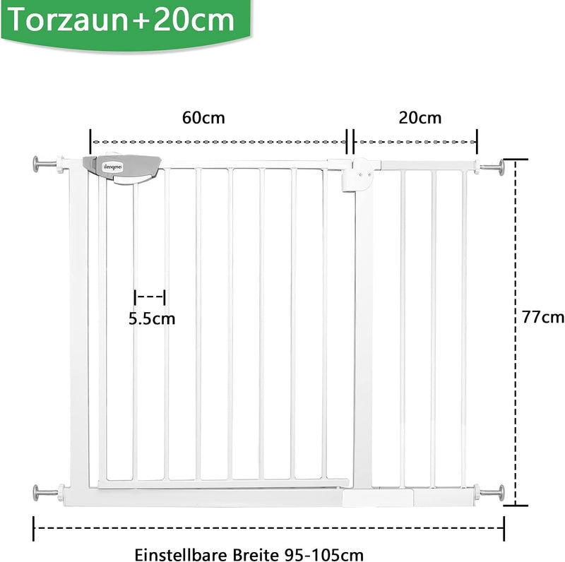 Aufun Türschutzgitter Treppenschutzgitter für Kinder Auto-Close Baby Treppengitter Türgitter, ohne B