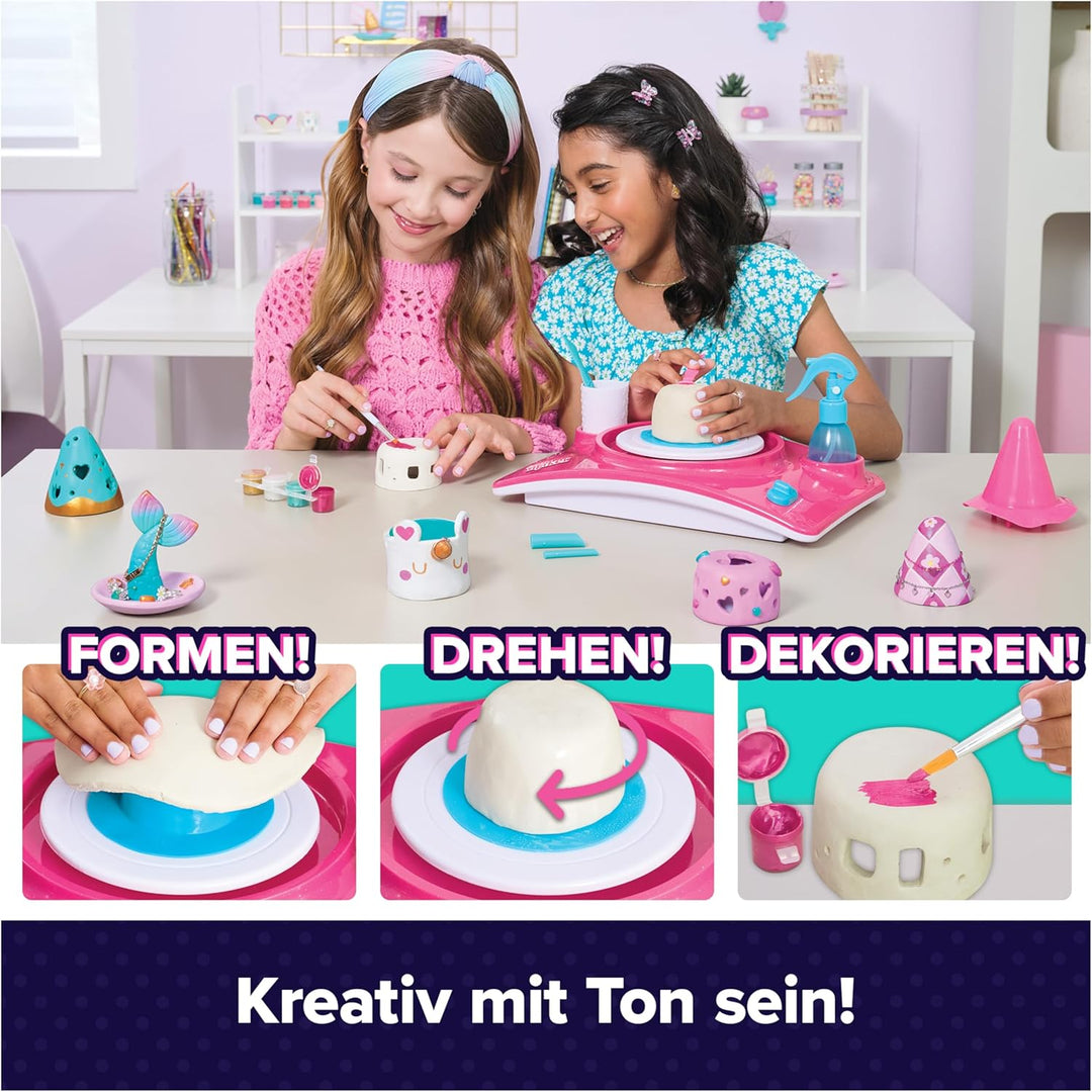 Cool Maker Pottery Cool Töpferstudio - Töpfern leicht gemacht mit Formhilfe und lufttrocknendem Ton,