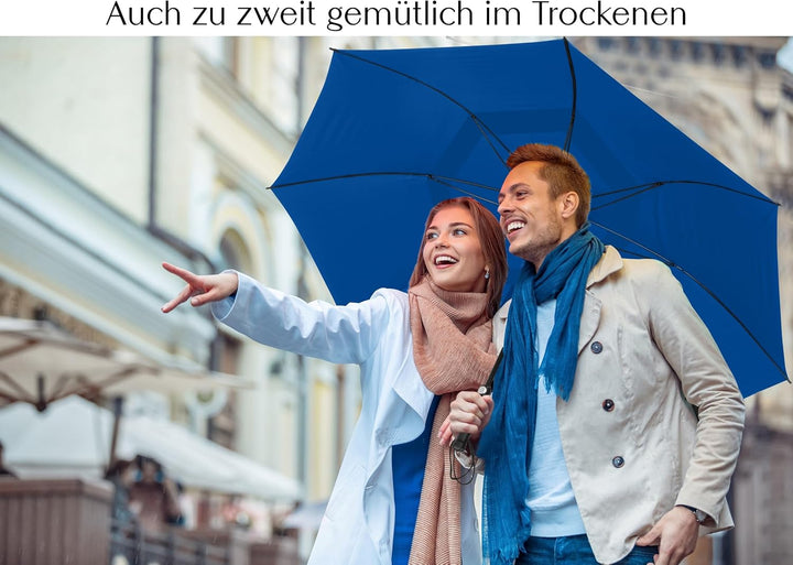 Sternenfunke XXL Regenschirm gross 2 Personen Ø150 cm auch als grosser Golf Regenschirm Königsblau s