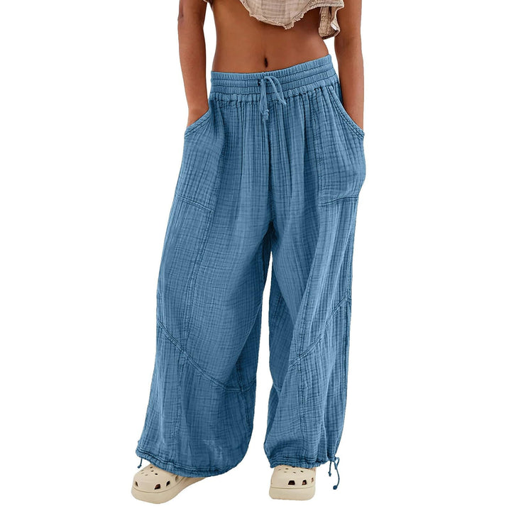 Hose Damen Sommer Grosse Grössen Leicht Lang Stoffhose Lockere Hose Damen Sommer Damen Stepp-Yogahos