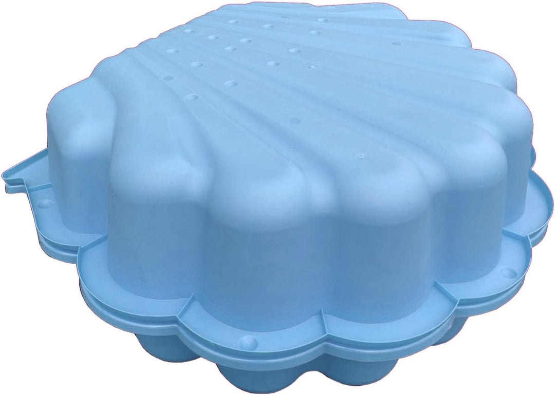 TikTakToo Sand & und Wassermuschel I Sandkasten mit Abdeckung (2-teilig) I (blau)