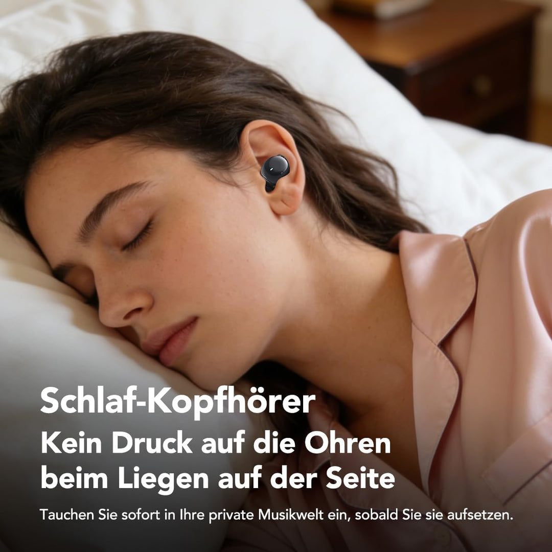 MS216 Schlaf Ohrhörer Bluetooth 6.0 Leichtgewicht-Kopfhörer im Ohr, Mini-Schlafkopfhörer mit flachem