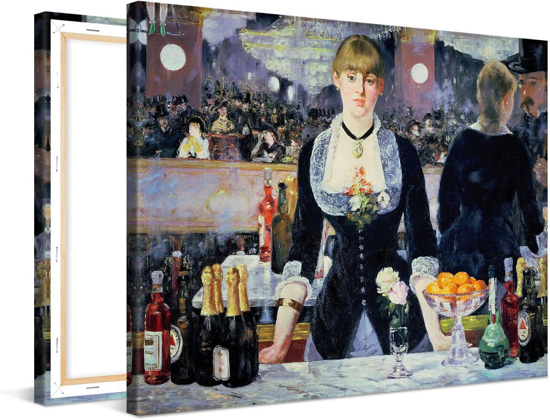 PICANOVA – Édouard Manet – A Bar at the Folies-Bergère 80x60cm – Bild auf Leinwand – Premium Kunstdr