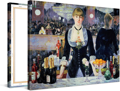 PICANOVA – Édouard Manet – A Bar at the Folies-Bergère 80x60cm – Bild auf Leinwand – Premium Kunstdr