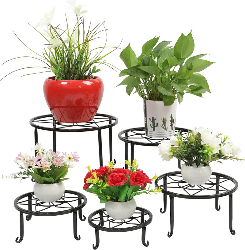 MUAEEOK 5 Stück Metall-Pflanzenständer, robuster Topfhalter für Blumentopf, für drinnen und draussen