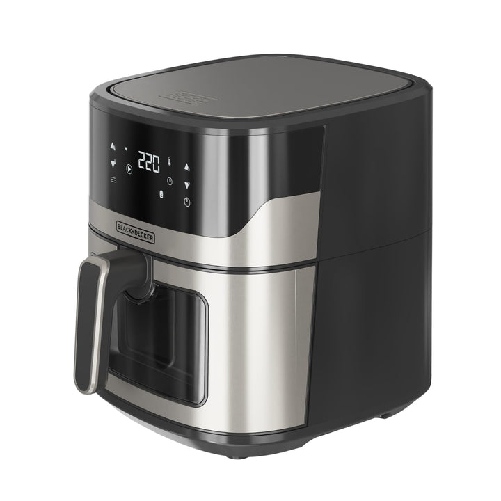 Black+Decker – Heissluftfritteuse BXAF8000E | 2000W | 8L | Dual-Heizung | 8 Programme | Defrost & De