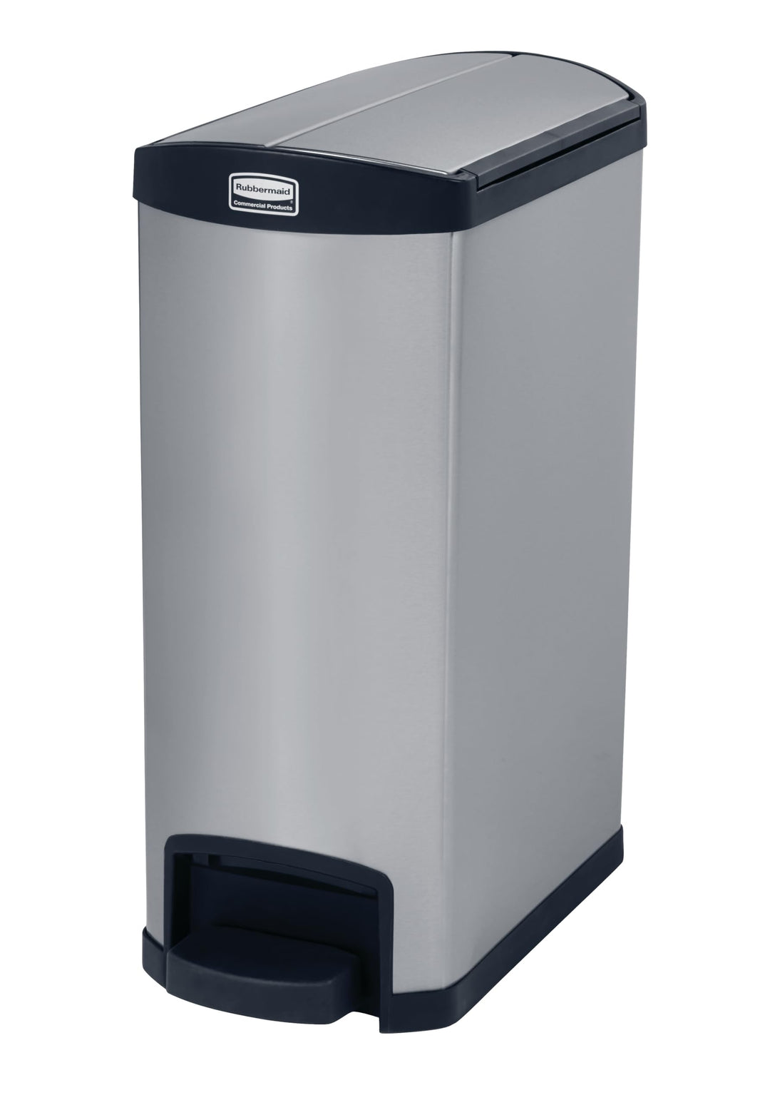 Rubbermaid Commercial Products Slim Jim 1901993 50 Litre End Step Step-On Stainless Steel Wastebaske