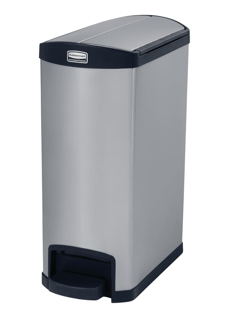 Rubbermaid Commercial Products Slim Jim 1901993 50 Litre End Step Step-On Stainless Steel Wastebaske