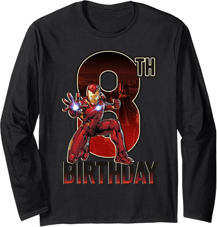 Marvel Iron Man 8th Birthday Action Pose Langarmshirt