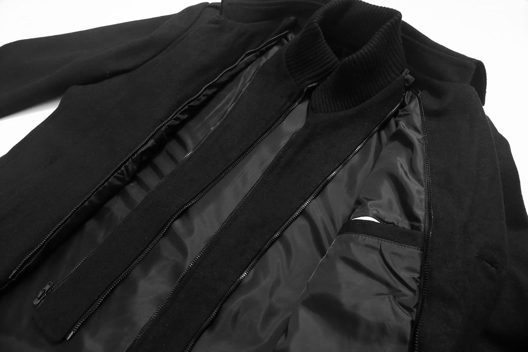 Luckyone Herren Wintermantel Wolle Kurzmantel Herren Wollmantel mit Stehkragen Peacoat Winterjacke f