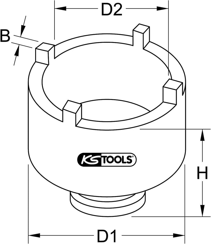 KS Tools 450.5004 1/2" KM-Nutmuttern-Schlüssel KM4, Zapfen aussenliegend