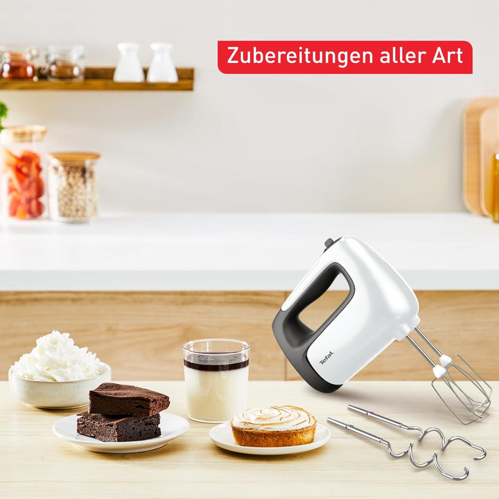 Tefal HT462138 Prep'Mix+ Handmixer| Ideal Für Leichte Und Zähe Zubereitungen| Leistungsstarker 500-W