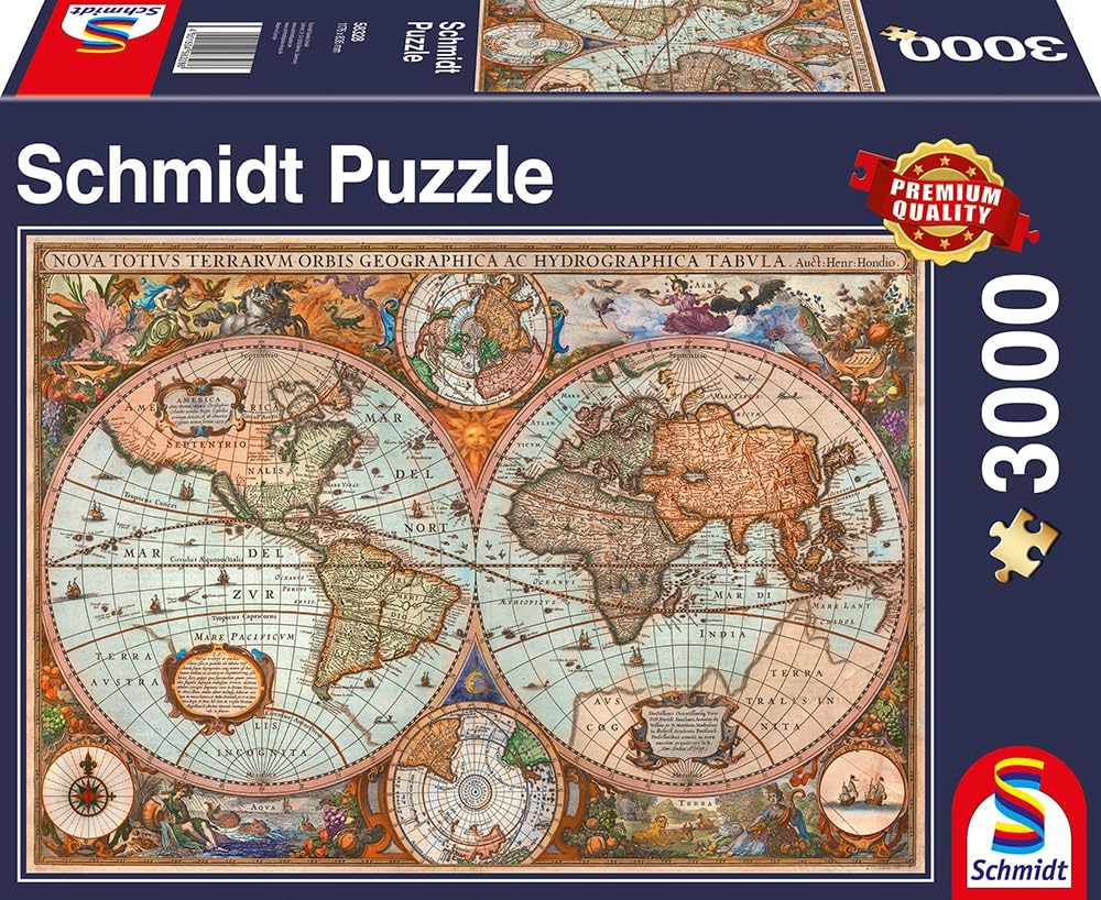 Schmidt Spiele 58328 Antike Weltkarte, 3000 Teile Puzzle, Bunt