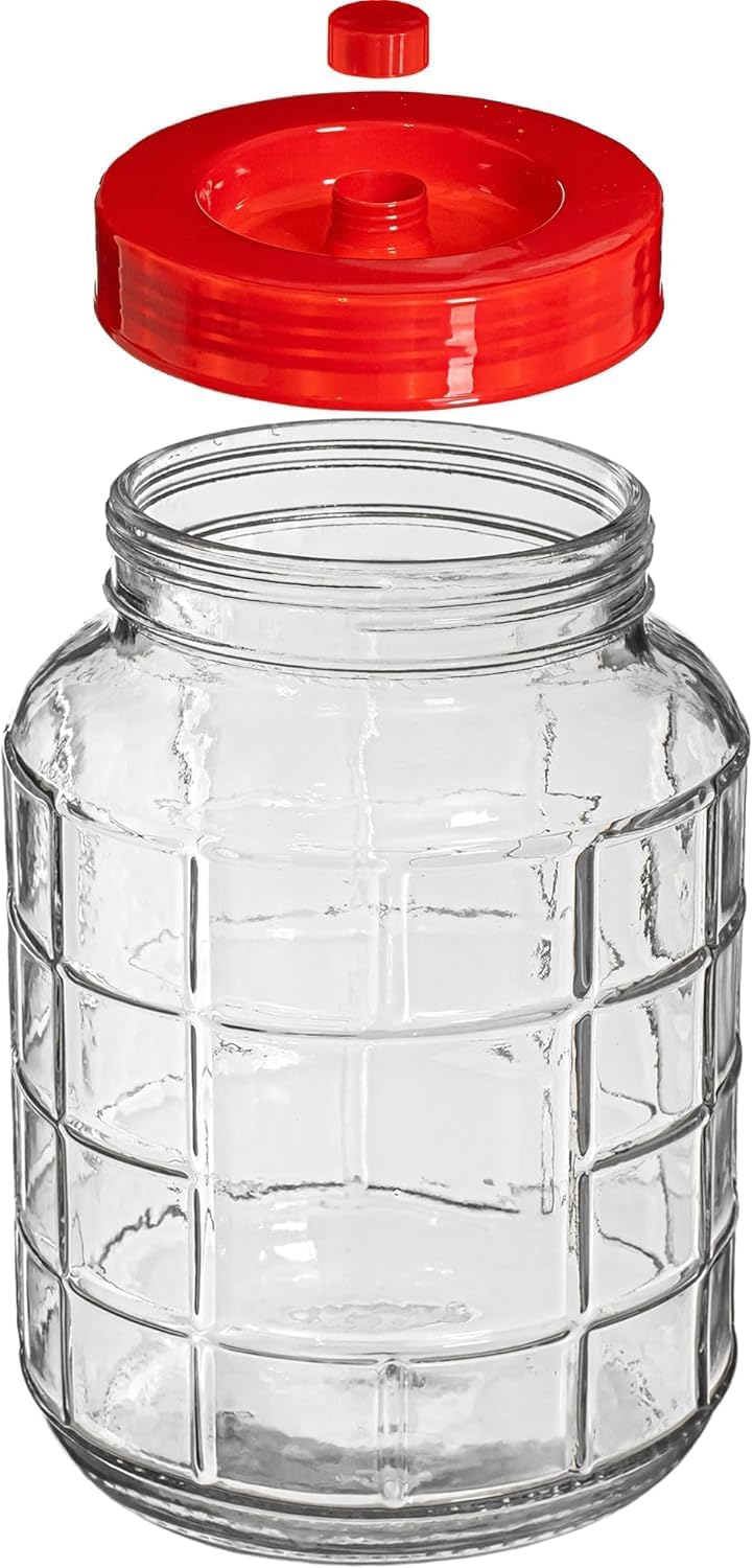 lilawelt24 12L Gärballon| Gärbehälter Weinballon Glasballon+Gäraufsatz für Wein Bier Maische|Vorrats