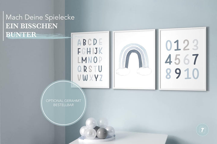 Papierschmiede® Kinderposter 3er Set Lernposter, B2 (50x70 cm) Wanddeko, Geschenk für Jungen Kinderz