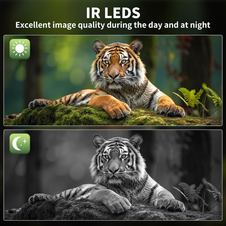 Wildkamera 4K, 48MP Ultra HD Video Wildkamera mit Handyübertragung App, WLAN Wild-Kamera mit Bewegun