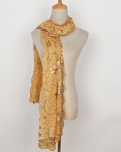 keland Damen Festlich Pailletten Umhang Schal Schultertuch Stola Tuch für Abendkleid A-gold, A-gold