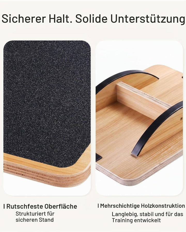 StrongTek Professional Wooden Balance Board, Rocker Board, Wood Standing Desk Accessory, Balancing B
