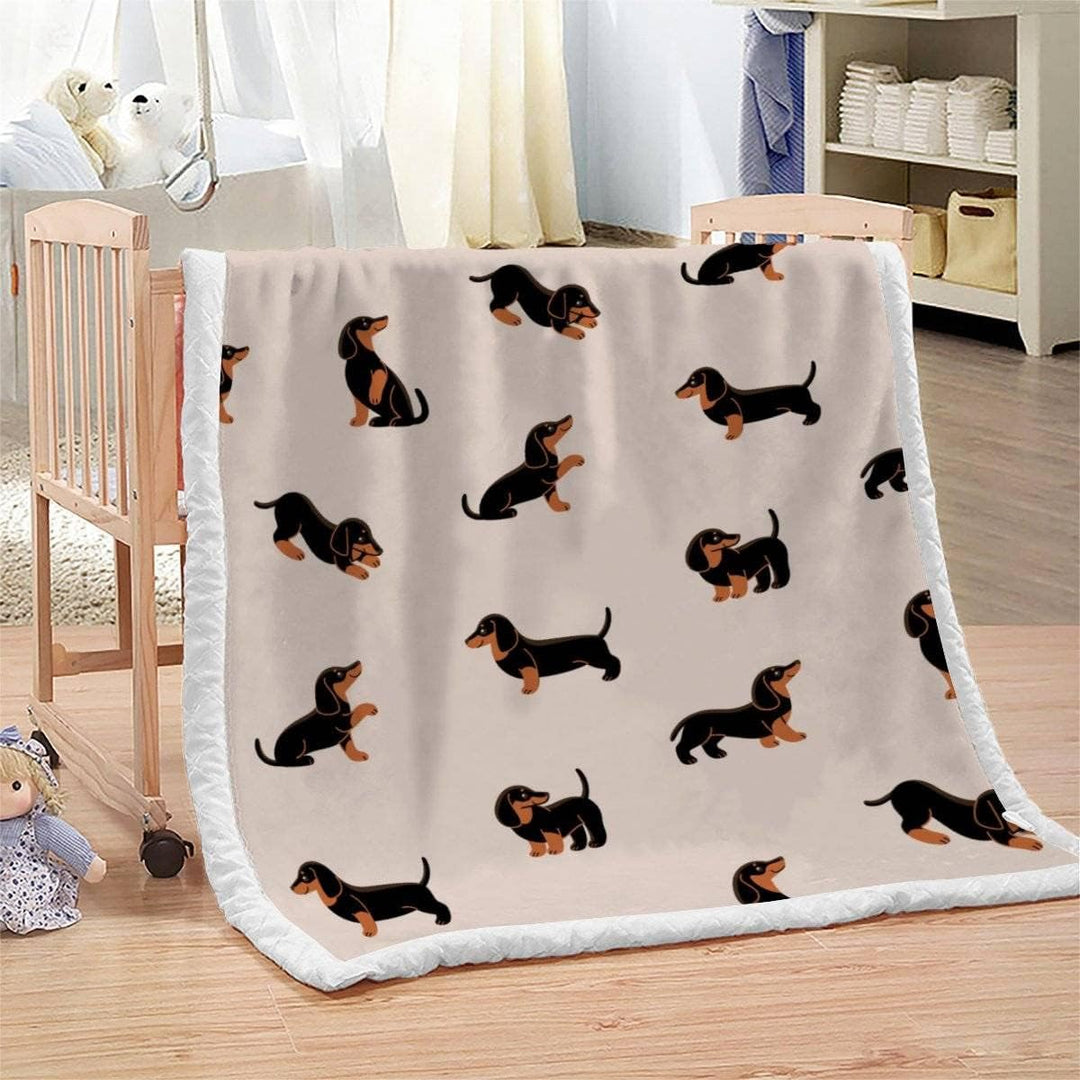 RFFLUX 3D Dackel Kuscheldecke 150x200cm Warmer Winter Weich Cartoon Tier Hund Decke Microfaser Sherp