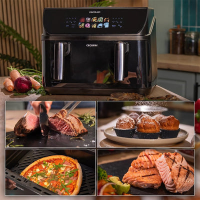 Cecotec Heissluftfritteuse ohne Öl - 10L - Grillplatte - Grill - Doppelte Heizelemente - Air Fryer C