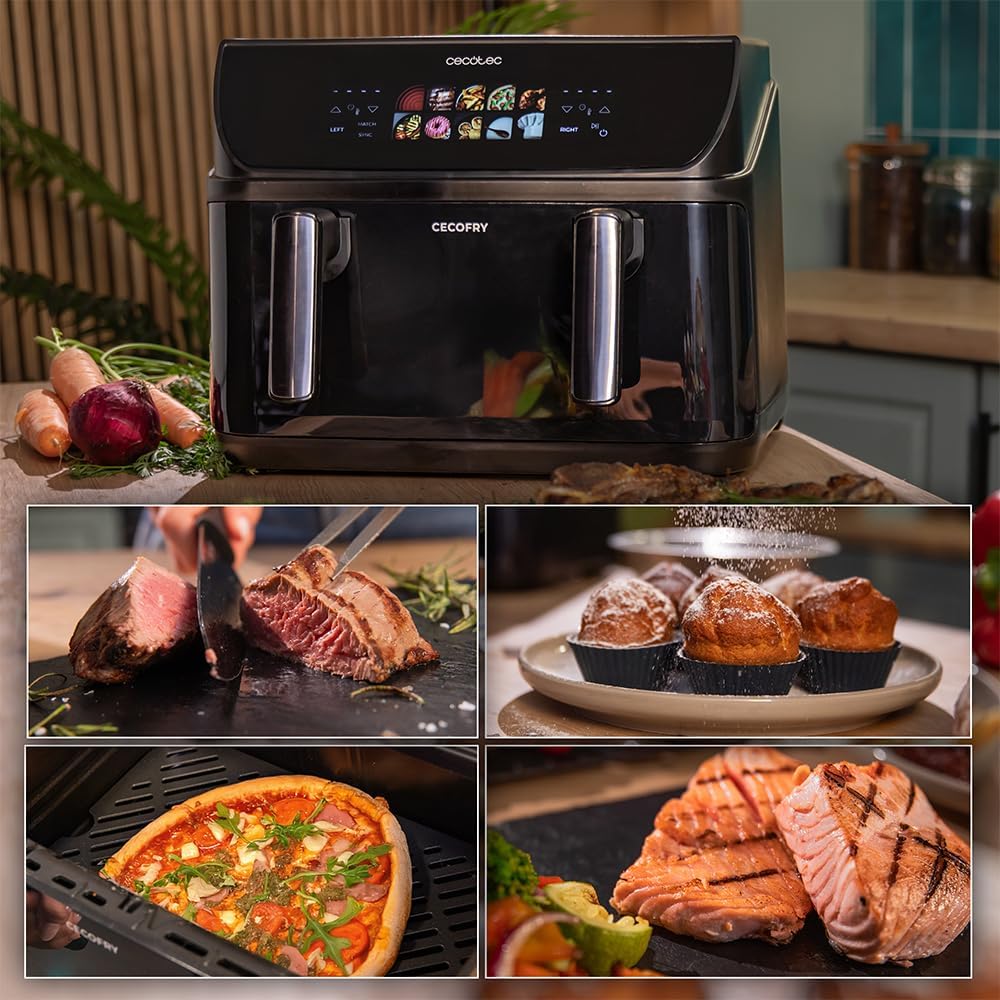 Cecotec Heissluftfritteuse ohne Öl - 10L - Grill - Doppelwiderstand - Air Fryer Cecofry&amp;Grill Duohea