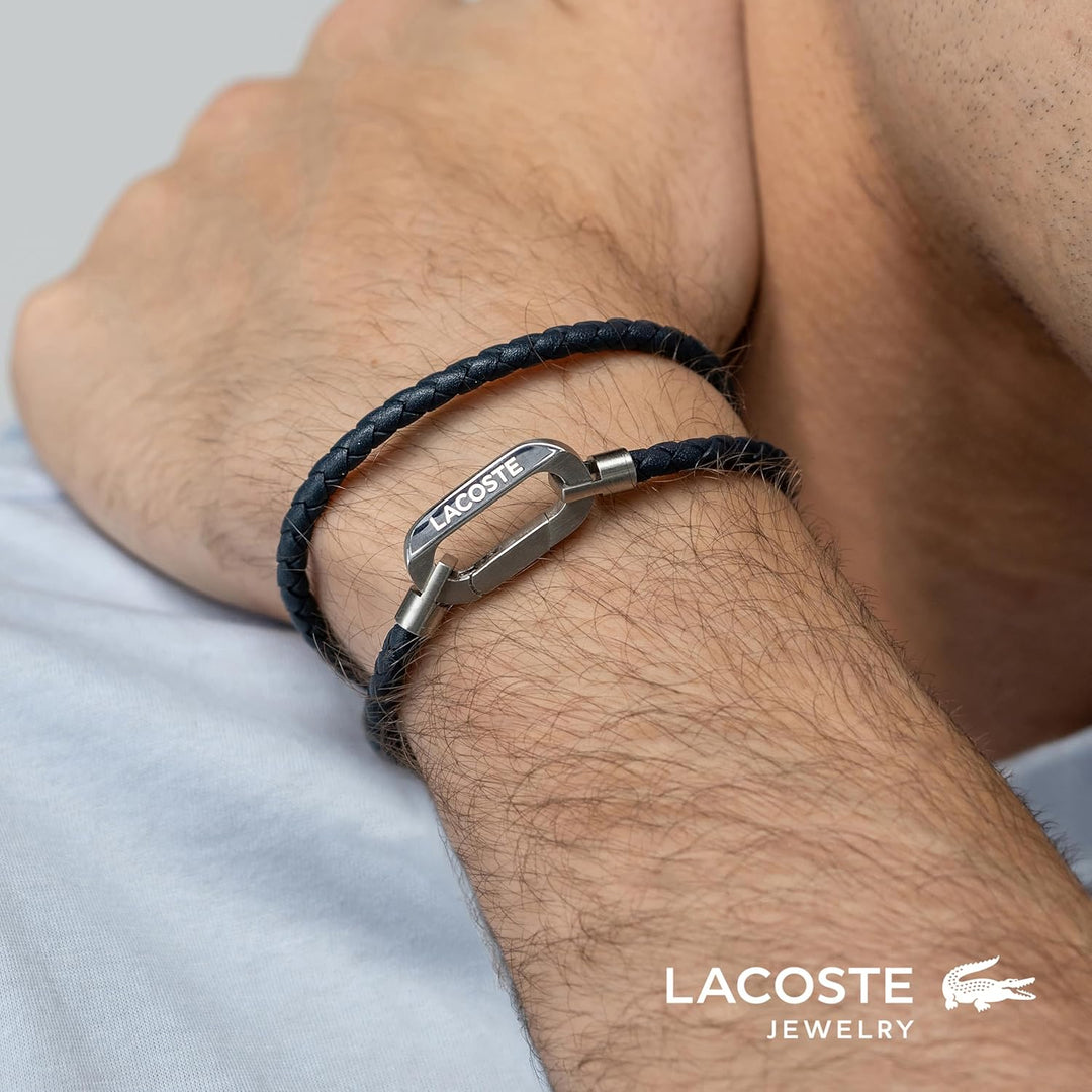 Lacoste Lederarmband für Herren Kollektion STARBOARD Blue, Blue