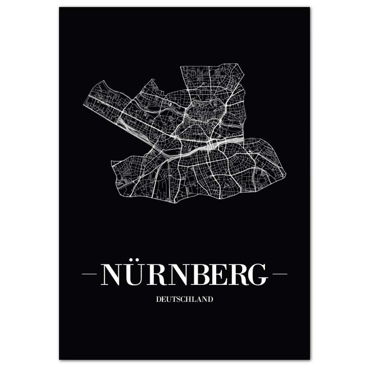 JUNIWORDS Stadtposter, Nürnberg, Wähle eine Grösse, 40 x 60 cm, Poster, Schrift A, Schwarz 40 x 60 c