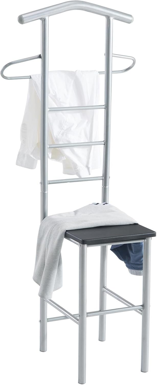 CARO-Möbel Herrendiener Stummer Diener Kleiderständer JIVO, in schwarz,121 cm, Garderobe mit Hosenbü