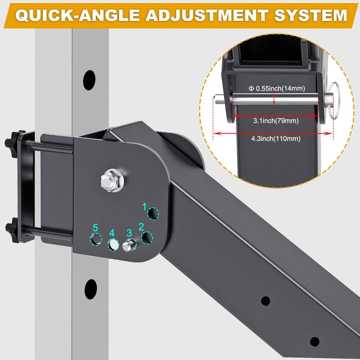 Kipika Power Rack Jammer Arms – Verstellbare Höhe & Winkel Hebelarmsystem für Power Cages mit 1,6 cm