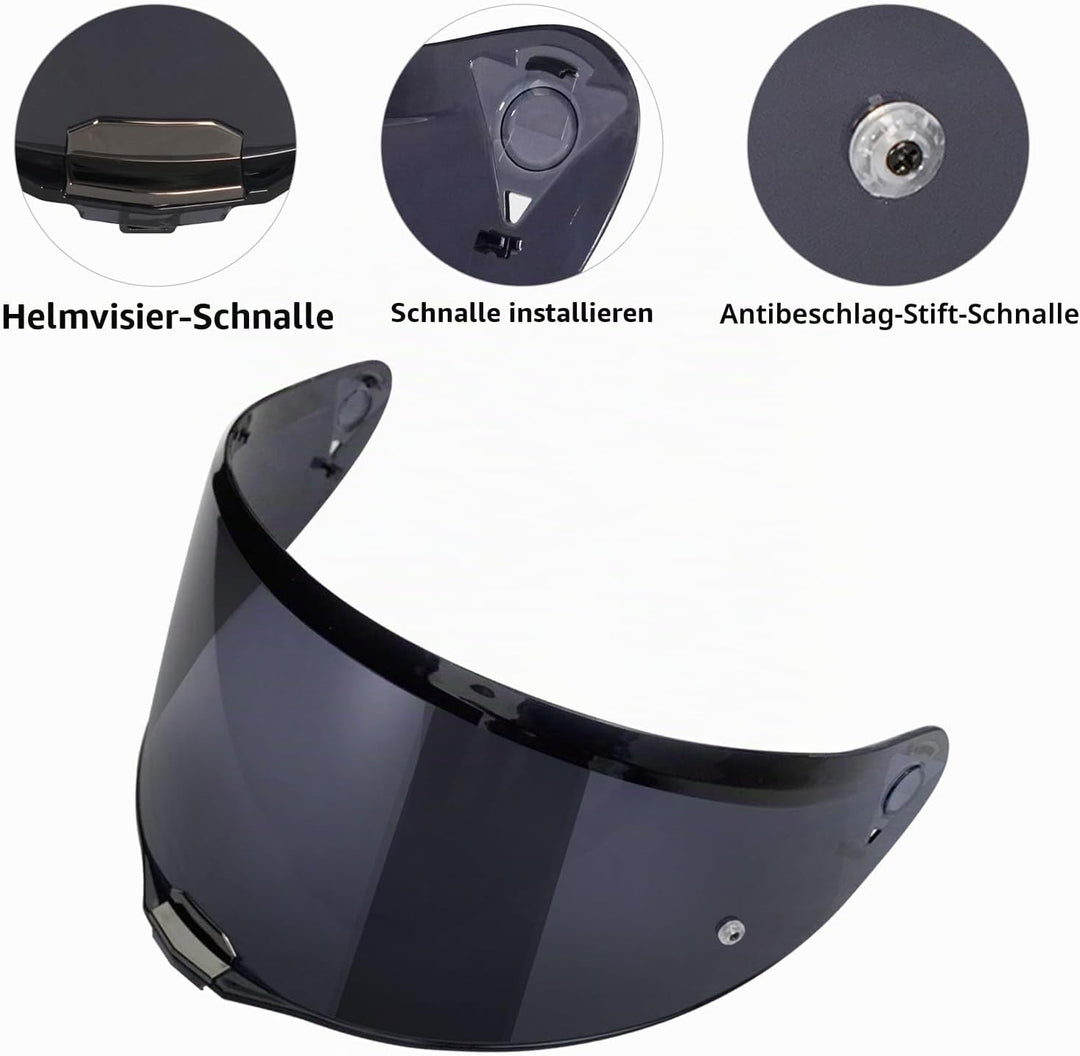 VCOROS Motorradhelm Visier,Helmvisier für LS2 FF811/vector 2/Citation II,Motorrad Windschutz Helm Ob