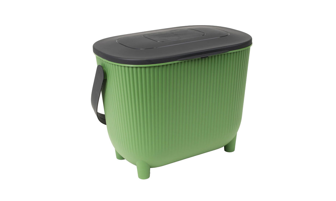 EDA - Komposteimer 10 l mit Kohlefilter – XXL-Öffnung – Geruchsfilter – modernes Design – Schwarz