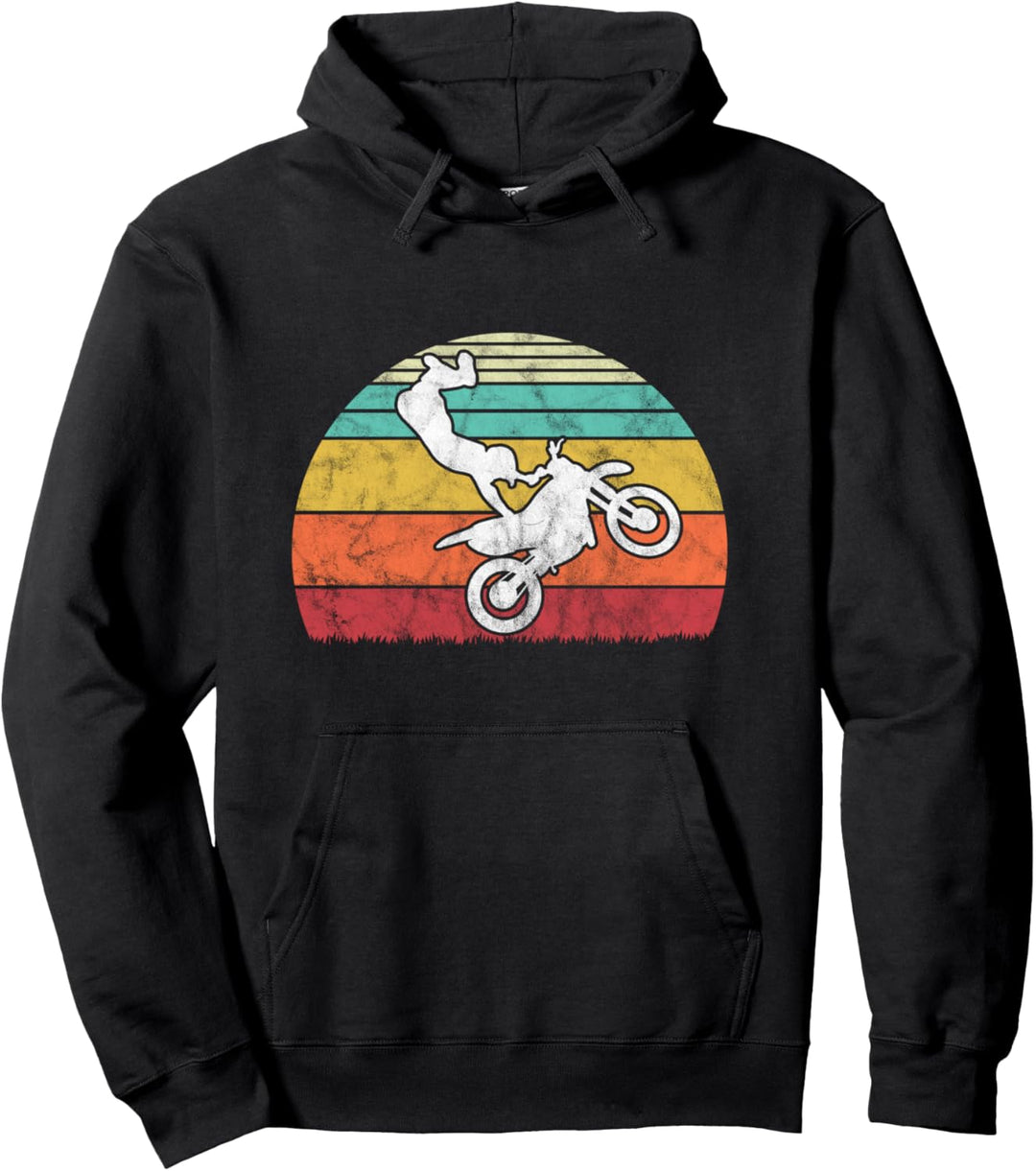 Motocross Rider - Vintage Retro Dirt Bike Pullover Hoodie
