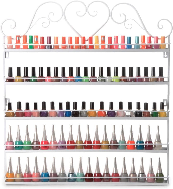 Meisax 5 Ebenen Metall Nagellack Ständer Kosmetik Organizer 5 Ablagen Wandregal Lippenstiftständer A