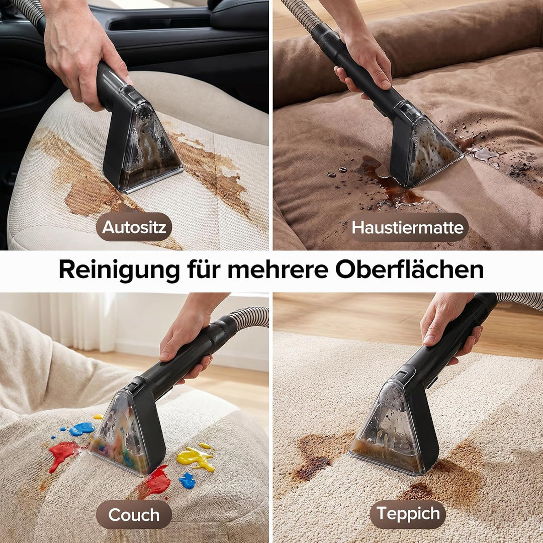 Lubluelu Upgrade Nasssauger, 600 W, 22 kPa, mit Selbstreinigung | Tragbarer Waschsauger für Teppiche