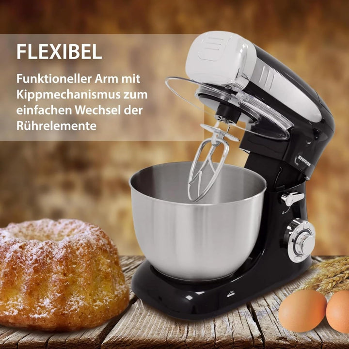 Syntrox Küchenmaschine Deluxe Fleischwolf & Mixer, Rührmaschine mit Zubehör, Vielseitige Kochhilfe,