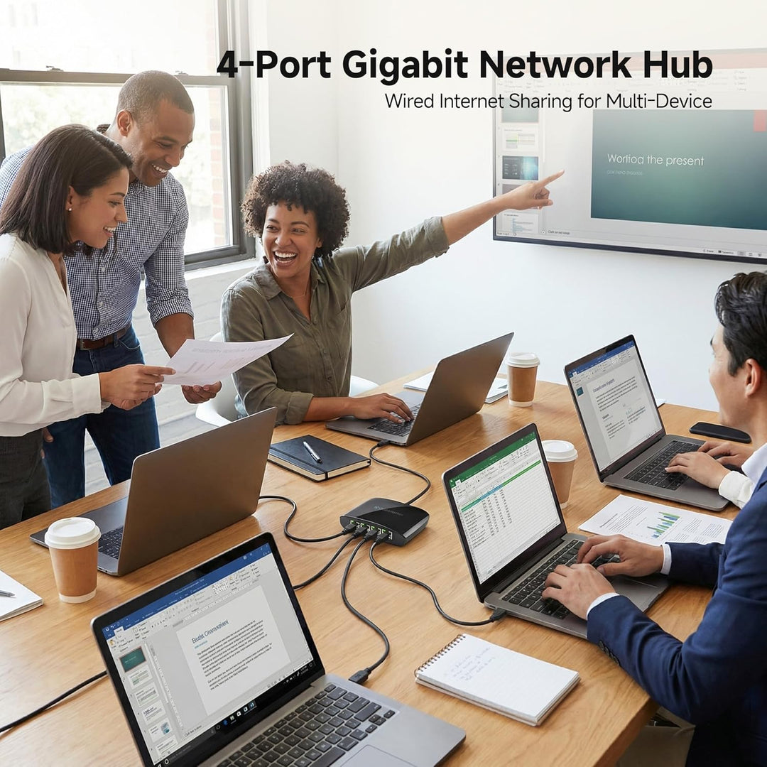 Cable Matters USB C auf 4-Port Gigabit Ethernet Switch (USB C auf LAN Splitter, USB C Ethernet Verte