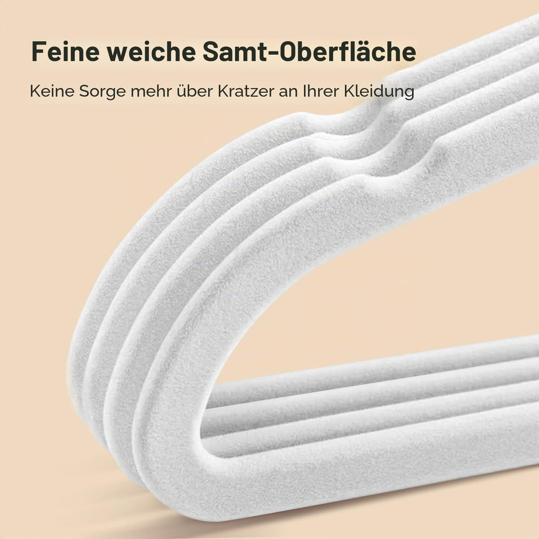 Wellong Kleiderbügel für Kinder, 35 cm Kinderkleiderbügel aus Samt, rutschfeste Kleiderbügel mit 360
