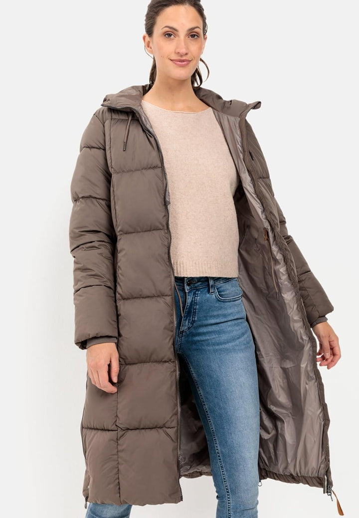 camel active Damen Steppmantel mit Kapuze 44 Braun, 44 Braun