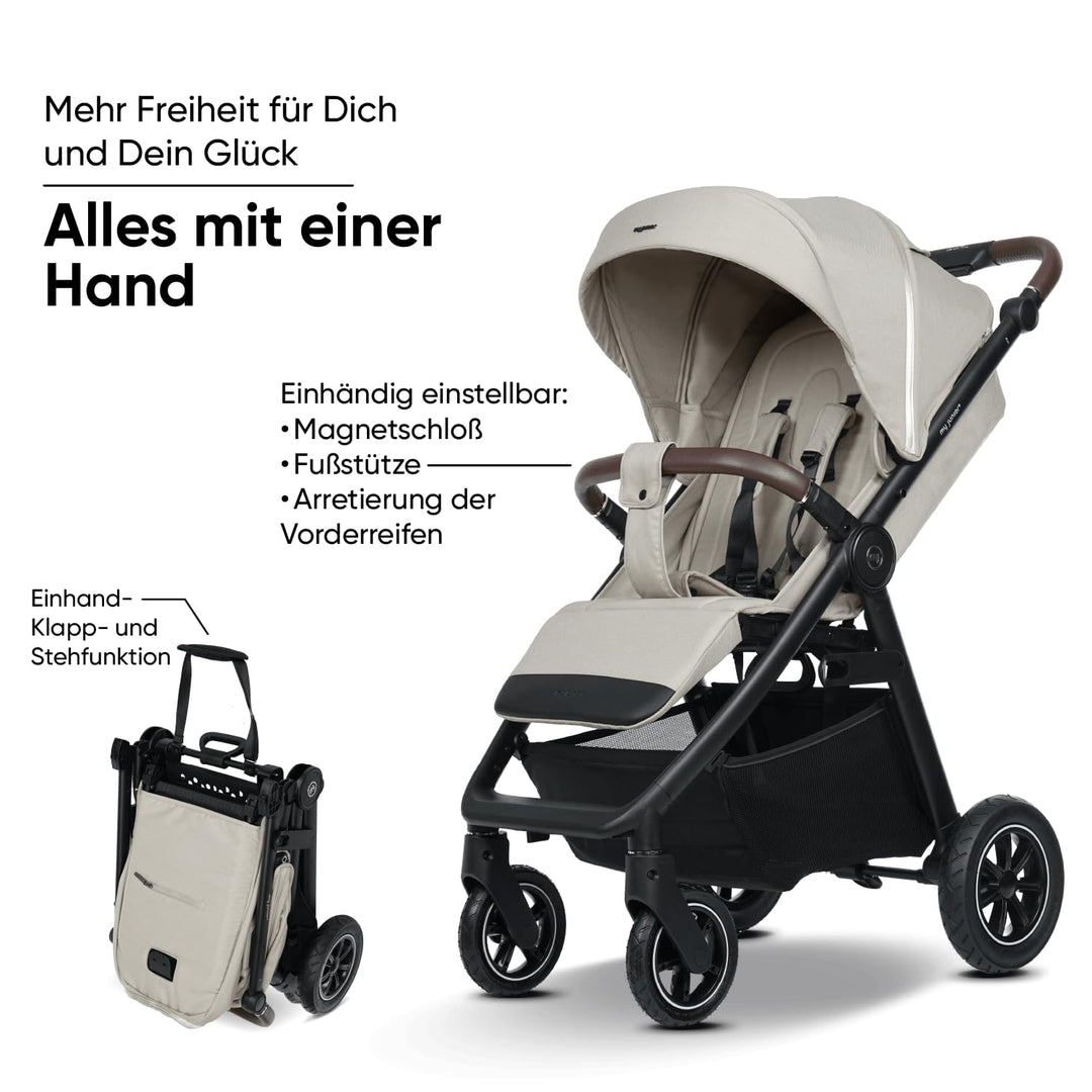 my junior® PLIA² AIR | grosser Komfortbuggy mit Luftreifen, Einhand-Faltmechanismus, einstellbare Fe