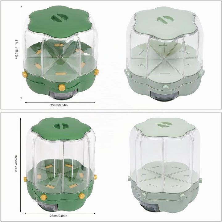 Müslispender Cerealienspender Cornflakes Spender mit 6 Gitter,Drehbarer Müslispender 360° Haushalts-