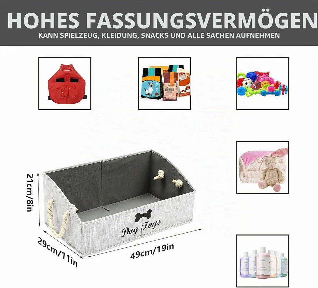 Morezi Aufbewahrungsbox für Haustierspielzeug aus Segeltuch,faltbare Aufbewahrungsbox für Hundespiel
