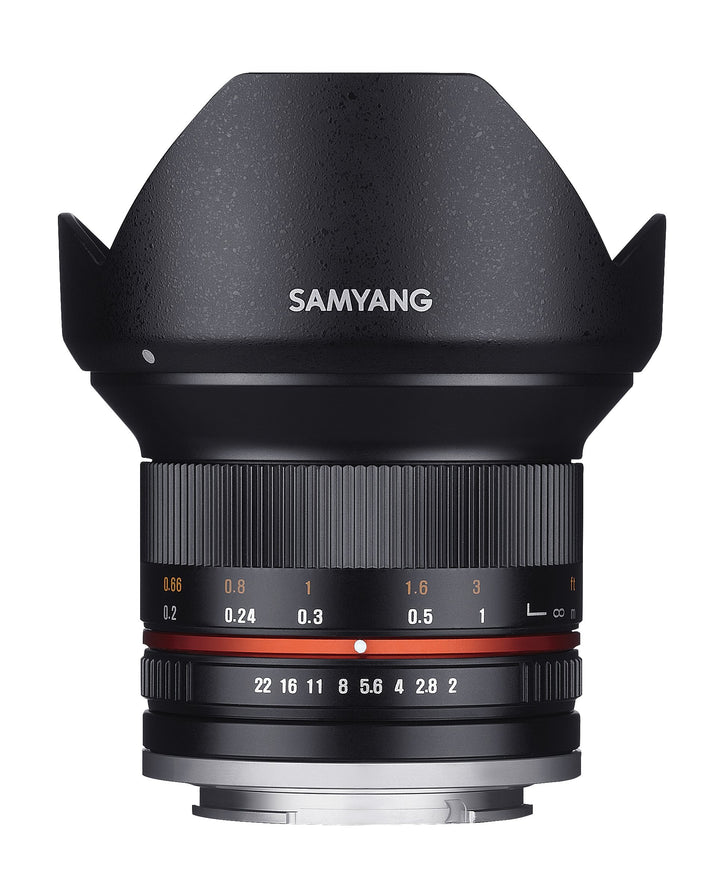 Samyang SY12M-E-BK 12 mm F2.0 Ultra-Weitwinkelobjektiv für Sony E Kameras, Schwarz schwarz Sony NEX,