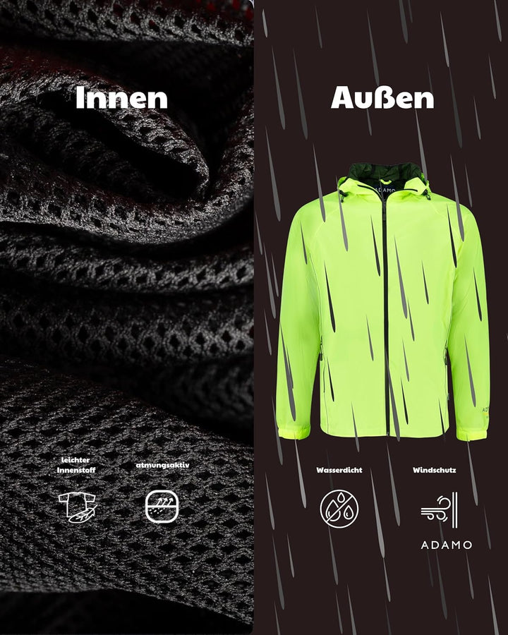 ADAMO Übergrössen Herren Regenjacke grosse Grössen 2XL-14XL 10XL Grosse Grössen neongelb, 10XL Gro&#