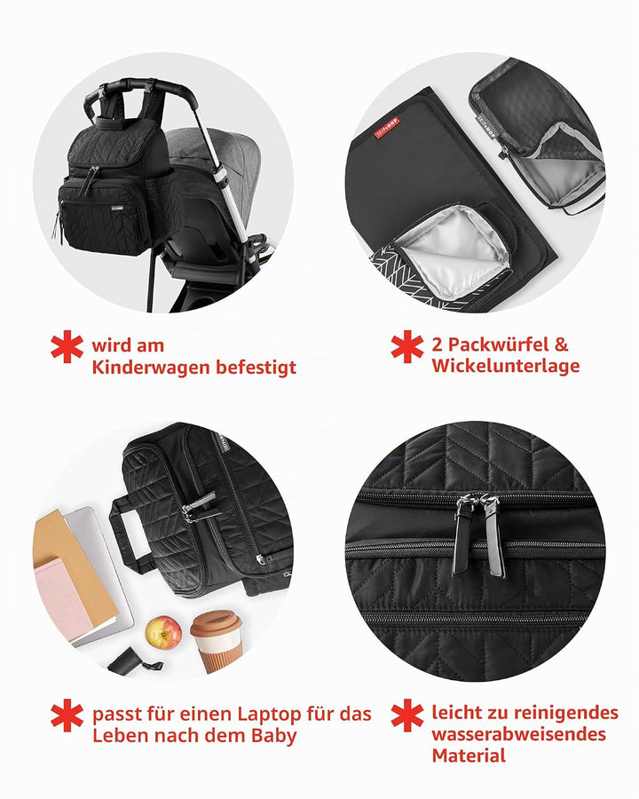 Skip Hop 203106 Forma Backpack - Latte Schwarz, Schwarz