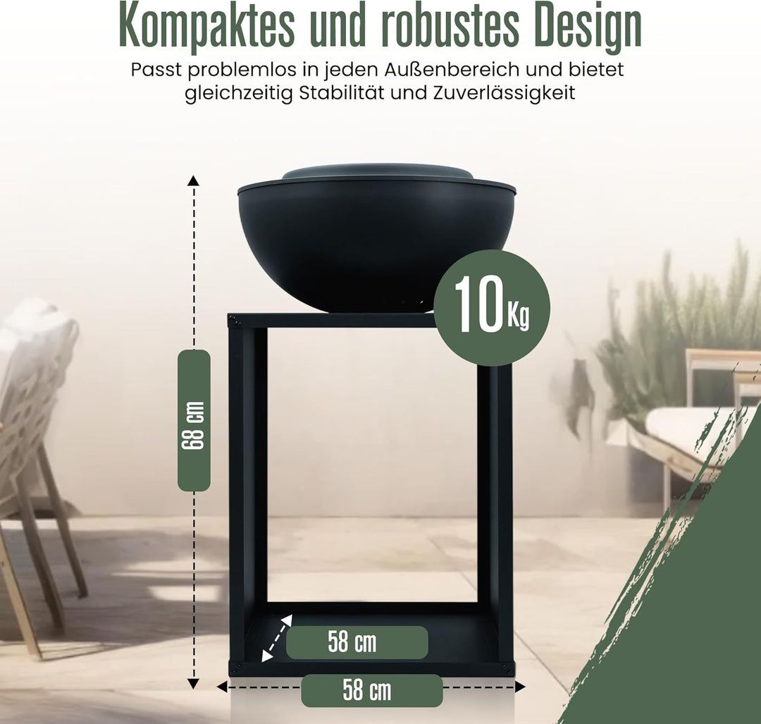 Feuerschale, Feuerstelle, 2 in 1, BBQ-Funktion, Raucharme Feuerkorb, Feuertonne, Holzofen, Deko Terr