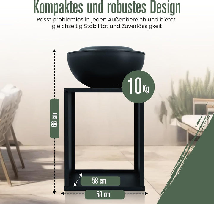 Feuerschale, Feuerstelle, 2 in 1, BBQ-Funktion, Raucharme Feuerkorb, Feuertonne, Holzofen, Deko Terr