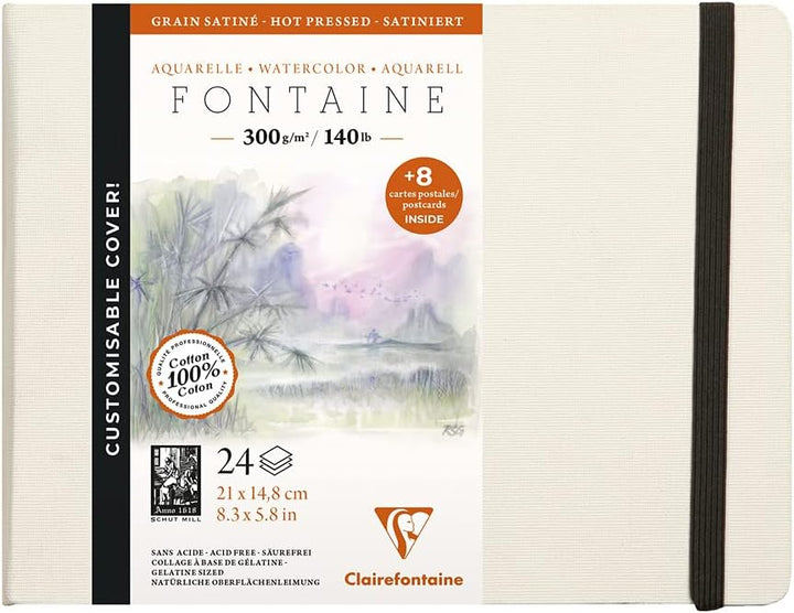 Clairefontaine 975441C - Skizzenbuch mit Fadenbindung Fontaine mit 24 Blatt weisses Zeichenpapier, g